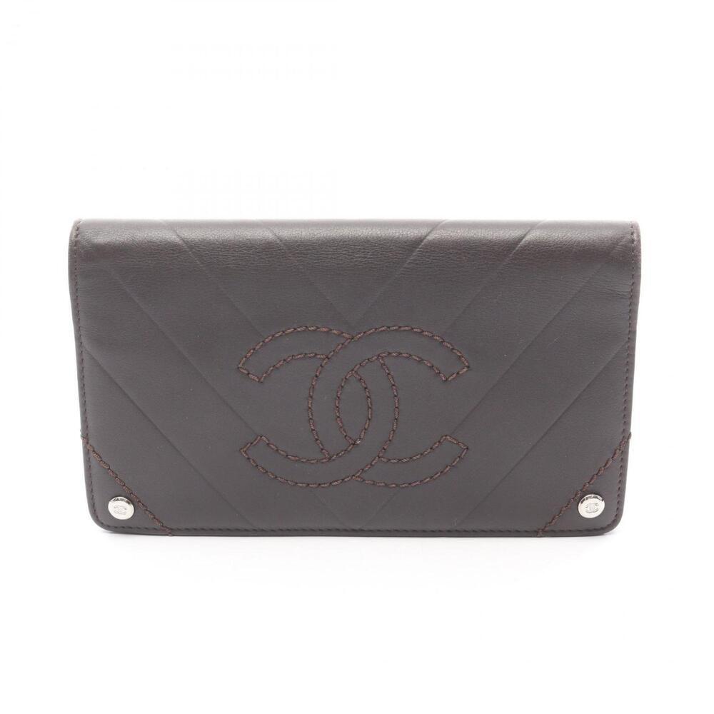 CHANEL Brown Leather Wallet
